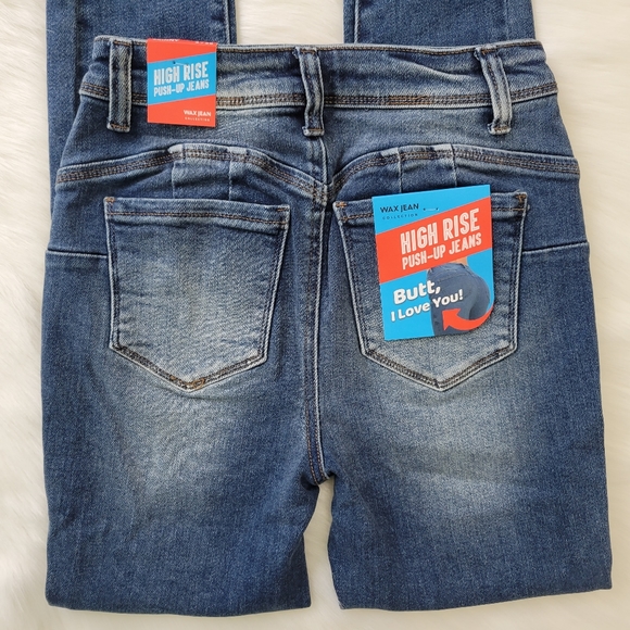 New- Wax Skinny High Rise Push-Up Stretch Jeans 3 - Picture 4 of 4